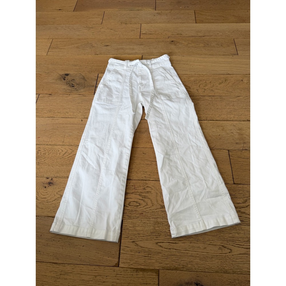 HUDSON Los Angeles White Wide Leg‎ Belted Pants Size 6/28